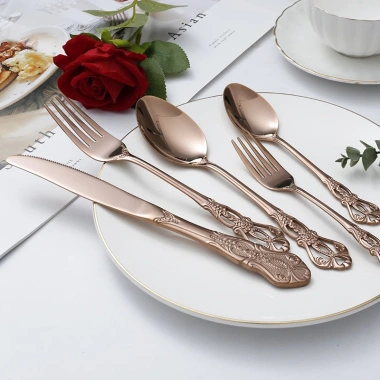 Bộ dao, nĩa, muỗng thép không gỉ tay cầm nổi - Chất lượng cao, giá 30.138 VND