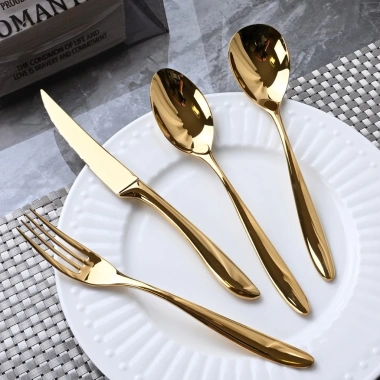 Bộ dao, nĩa, thìa 304 thép không gỉ tay cầm đuôi nhọn - Dùng cho nhà hàng, khách sạn, bít tết