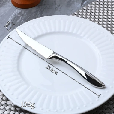Bộ dao, nĩa, thìa 304 thép không gỉ tay cầm đuôi nhọn - Dùng cho nhà hàng, khách sạn, bít tết