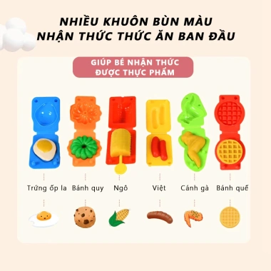 Bộ Đất Nặn Đồ Chơi Nấu Ăn 40pcs Cho Bé - Chi Tiết Đầy Đủ, An Toàn, Phát Triển Sáng Tạo, Giá 77.000đ