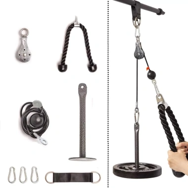 Bộ Dây Cáp Ròng Rọc Tập Gym Tại Nhà - Giá 100k, Độ bền cao, Tăng sức mạnh, Dễ lắp đặt 8