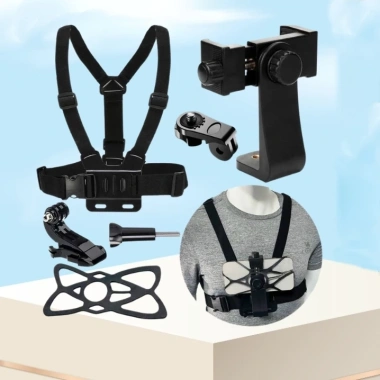 Bộ dây đai ngực gắn điện thoại, camera hành trình, GoPro - đa mẫu chắc chắn, phụ kiện quay video vlog - FCS giá 89k