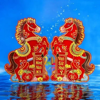 Bộ Decal 2 Ngựa 3D Dán Cửa Trang Trí Tết 2.026 - Ngựa Độc Đáo Bính Ngọ Giá 49k 3