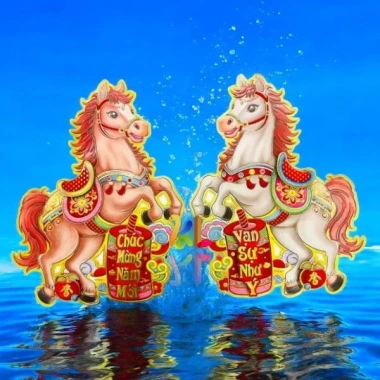 Bộ Decal 2 Ngựa 3D Dán Cửa Trang Trí Tết 2.026 - Ngựa Độc Đáo Bính Ngọ Giá 49k 4