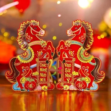 Bộ Decal 2 Ngựa 3D Dán Cửa Trang Trí Tết 2.026 - Ngựa Độc Đáo Bính Ngọ Giá 49k 5