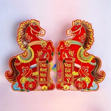 Bộ Decal 2 Ngựa 3D Dán Cửa Trang Trí Tết 2.026 - Ngựa Độc Đáo Bính Ngọ Giá 49k 8