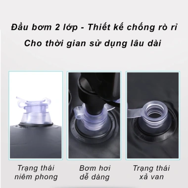 Bộ Đệm Hơi Xe Ô Tô Nhung Cao Cấp - Mềm Mịn, Êm Ái, Kèm Bơm 12V & 2 Gối, Giá 308.700đ