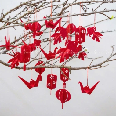 Bộ đèn lồng hạc đỏ & cá chép én đỏ 18 chi tiết – Trang trí độc đáo, giá chỉ 22.000đ