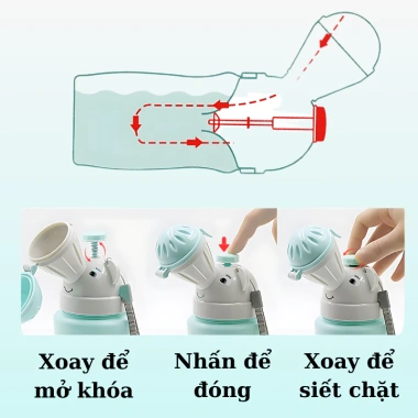Bô Đi Tiểu Di Động 450ml Dung Tích Lớn Chống Tràn, Quai Xách Du Lịch Tiện Lợi 2