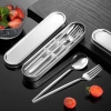 Bộ đồ ăn di động OUKEAI 304 thép không gỉ – 304 bộ thìa, đũa, nĩa phong cách Nhật Bản, hộp lưu trữ giảm 23%