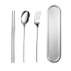 Bộ đồ ăn di động OUKEAI 304 thép không gỉ – 304 bộ thìa, đũa, nĩa phong cách Nhật Bản, hộp lưu trữ giảm 23% 4