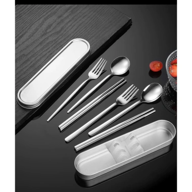 Bộ đồ ăn di động OUKEAI 304 thép không gỉ – 304 bộ thìa, đũa, nĩa phong cách Nhật Bản, hộp lưu trữ giảm 23%
