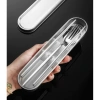 Bộ đồ ăn di động OUKEAI 304 thép không gỉ – 304 bộ thìa, đũa, nĩa phong cách Nhật Bản, hộp lưu trữ giảm 23% 8