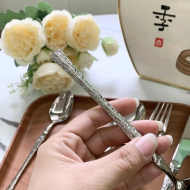 Bộ Đồ Ăn Thép Không Gỉ 304 - Dao, Nĩa, Thìa Tay Cầm Eo Nhỏ Phương Tây, Giá 30.055₫