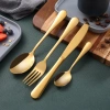 Bộ đồ ăn thép không gỉ mạ titan vàng, dao bít tết Tây, thìa súp cà phê đá, bộ thìa nĩa - Giá ưu đãi 16.960₫