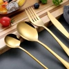 Bộ đồ ăn thép không gỉ mạ titan vàng, dao bít tết Tây, thìa súp cà phê đá, bộ thìa nĩa - Giá ưu đãi 16.960₫ 5