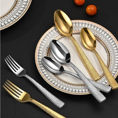 Bộ Đồ Ăn Thép Không Gỉ Rèn Nhật Bản, Dao Nĩa Thìa Búa Dày Họa Tiết, 47.820₫ 3 Bộ Đồ Ăn Thép Không Gỉ Rèn Nhật Bản, Dao Nĩa Thìa Búa Dày Họa Tiết, 47.820₫ 3