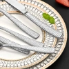 Bộ Đồ Ăn Thép Không Gỉ Rèn Nhật Bản, Dao Nĩa Thìa Búa Dày Họa Tiết, 47.820₫ 6