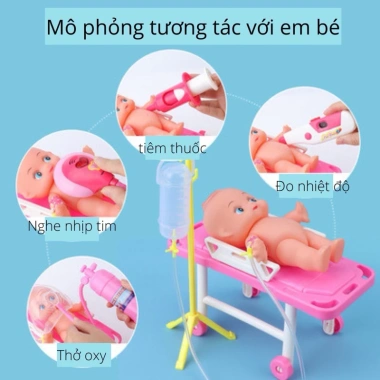 Bộ đồ chơi Bác Sĩ 30 chi tiết - Xe cứu thương cỡ lớn có đèn nhạc, giá ưu đãi 235.000₫