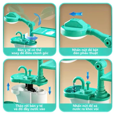 Bộ Đồ Chơi Bác Sĩ Nha Khoa Ghế Nằm Sang Trọng, Đồ Chơi Đóng Vai Dễ Thương Cho Bé 6