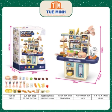 Bộ đồ chơi bếp đứng nấu ăn cho bé 33 chi tiết - Giải trí sáng tạo, giá 99.000 VND
