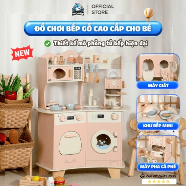 Bộ Đồ Chơi Bếp Gỗ Cao Cấp Cho Bé Mô Phỏng Nhà Bếp Thật An Toàn Giá Ưu Đãi 490k