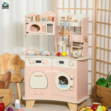 Bộ Đồ Chơi Bếp Gỗ Cao Cấp Cho Bé Mô Phỏng Nhà Bếp Thật An Toàn Giá Ưu Đãi 490k
