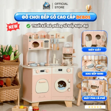 Bộ Đồ Chơi Bếp Gỗ Cao Cấp Cho Bé Mô Phỏng Nhà Bếp Thật An Toàn Giá Ưu Đãi 490k