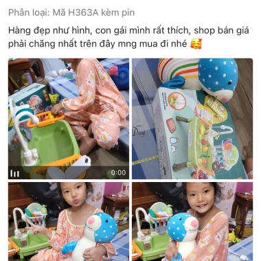 Bộ Đồ Chơi Bồn Rửa Chén Mini Vòi Nước Tuần Hoàn cho Bé - Mô Phỏng Nhà Bếp Dụng Cụ Nấu Ăn H364A 289.000