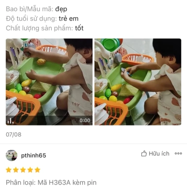 Bộ Đồ Chơi Bồn Rửa Chén Mini Vòi Nước Tuần Hoàn cho Bé - Mô Phỏng Nhà Bếp Dụng Cụ Nấu Ăn H364A 289.000
