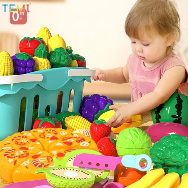 Bộ đồ chơi cắt trái cây Kid TEMI - Đồ chơi nấu ăn, rèn kỹ năng cắt rau củ cho trẻ