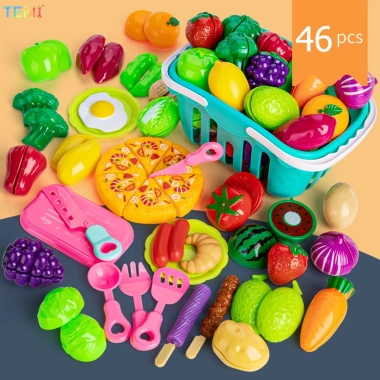 Bộ đồ chơi cắt trái cây Kid TEMI - Đồ chơi nấu ăn, rèn kỹ năng cắt rau củ cho trẻ