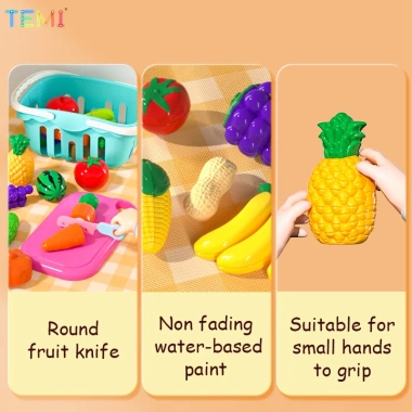 Bộ đồ chơi cắt trái cây Kid TEMI - Đồ chơi nấu ăn, rèn kỹ năng cắt rau củ cho trẻ