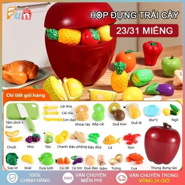 Bộ Đồ Chơi Cắt Trái Cây Nhựa – Mô Phỏng Nấu Ăn Cho Bé Trai Gái, Giá 150.000₫