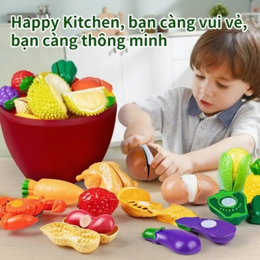 Bộ Đồ Chơi Cắt Trái Cây Nhựa – Mô Phỏng Nấu Ăn Cho Bé Trai Gái, Giá 150.000₫