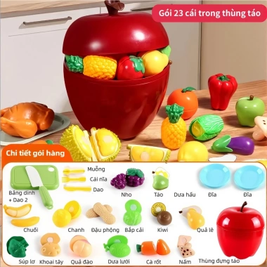 Bộ Đồ Chơi Cắt Trái Cây Nhựa – Mô Phỏng Nấu Ăn Cho Bé Trai Gái, Giá 150.000₫ 6 Bộ Đồ Chơi Cắt Trái Cây Nhựa – Mô Phỏng Nấu Ăn Cho Bé Trai Gái, Giá 150.000₫ 6