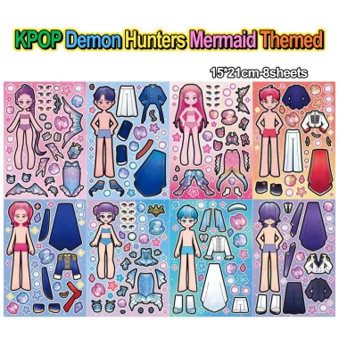 Bộ Đồ Chơi Dán KPOP Demon Hunters Nàng Tiên Cá - Trang Điểm DIY Sáng Tạo cho Trẻ, Giá Ưu Đãi 37.800đ