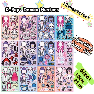 Bộ Đồ Chơi Dán KPOP Demon Hunters Nàng Tiên Cá - Trang Điểm DIY Sáng Tạo cho Trẻ, Giá Ưu Đãi 37.800đ