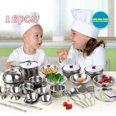 Bộ đồ chơi dụng cụ nấu ăn nhà bếp mini 16 trong 1: Trải nghiệm làm đầu bếp cho bé