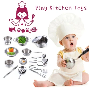 Bộ đồ chơi dụng cụ nấu ăn nhà bếp mini 16 trong 1: Trải nghiệm làm đầu bếp cho bé