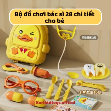 Bộ đồ chơi khám bệnh cho bé 28 chi tiết màu vàng đáng yêu - Giá ưu đãi 69.000₫