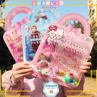 Bộ đồ chơi làm nail Subokid cho bé gái - sticker, dũa, sơn móng, vòng tay, kẹp tóc, giá 38.999₫