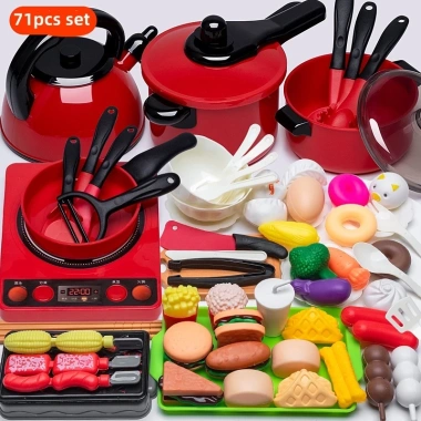 Bộ đồ chơi mô phỏng nấu ăn nhà bếp – Đồ chơi giáo dục thông minh, nướng thịt, chỉ 174k