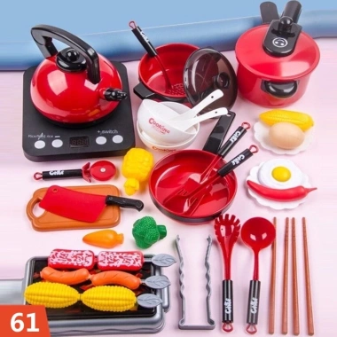 Bộ đồ chơi mô phỏng nấu ăn nhà bếp – Đồ chơi giáo dục thông minh, nướng thịt, chỉ 174k