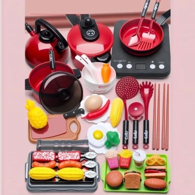 Bộ đồ chơi mô phỏng nấu ăn nhà bếp – Đồ chơi giáo dục thông minh, nướng thịt, chỉ 174k