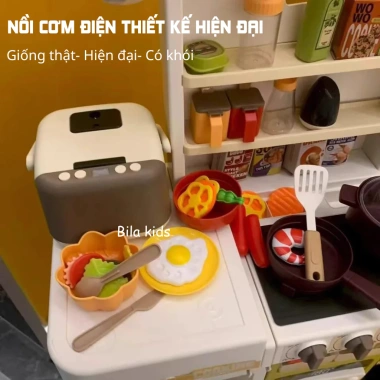 Bộ Đồ Chơi Nấu Ăn 106CM - Bếp Cao Cấp Khói Nước, Đèn Nhạc, Nồi Cơm Điện 3 Bộ Đồ Chơi Nấu Ăn 106CM - Bếp Cao Cấp Khói Nước, Đèn Nhạc, Nồi Cơm Điện 3