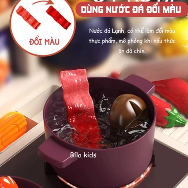Bộ Đồ Chơi Nấu Ăn 106CM - Bếp Cao Cấp Khói Nước, Đèn Nhạc, Nồi Cơm Điện