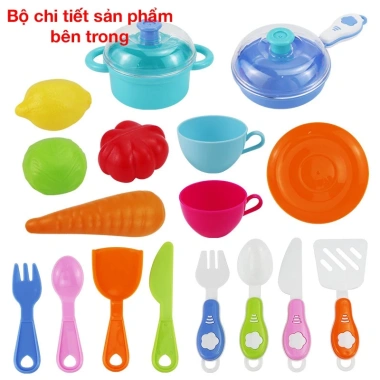 Bộ đồ chơi nấu ăn 23 chi tiết nhựa nguyên sinh an toàn kèm vali - 178.000₫ 4
