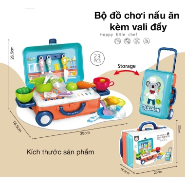 Bộ đồ chơi nấu ăn 23 chi tiết nhựa nguyên sinh an toàn kèm vali - 178.000₫ 7