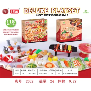 Bộ đồ chơi nấu ăn 2in1 BBQ Hot Pot Deluxe 118 chi tiết 20D2 – Giá ưu đãi 300.000đ